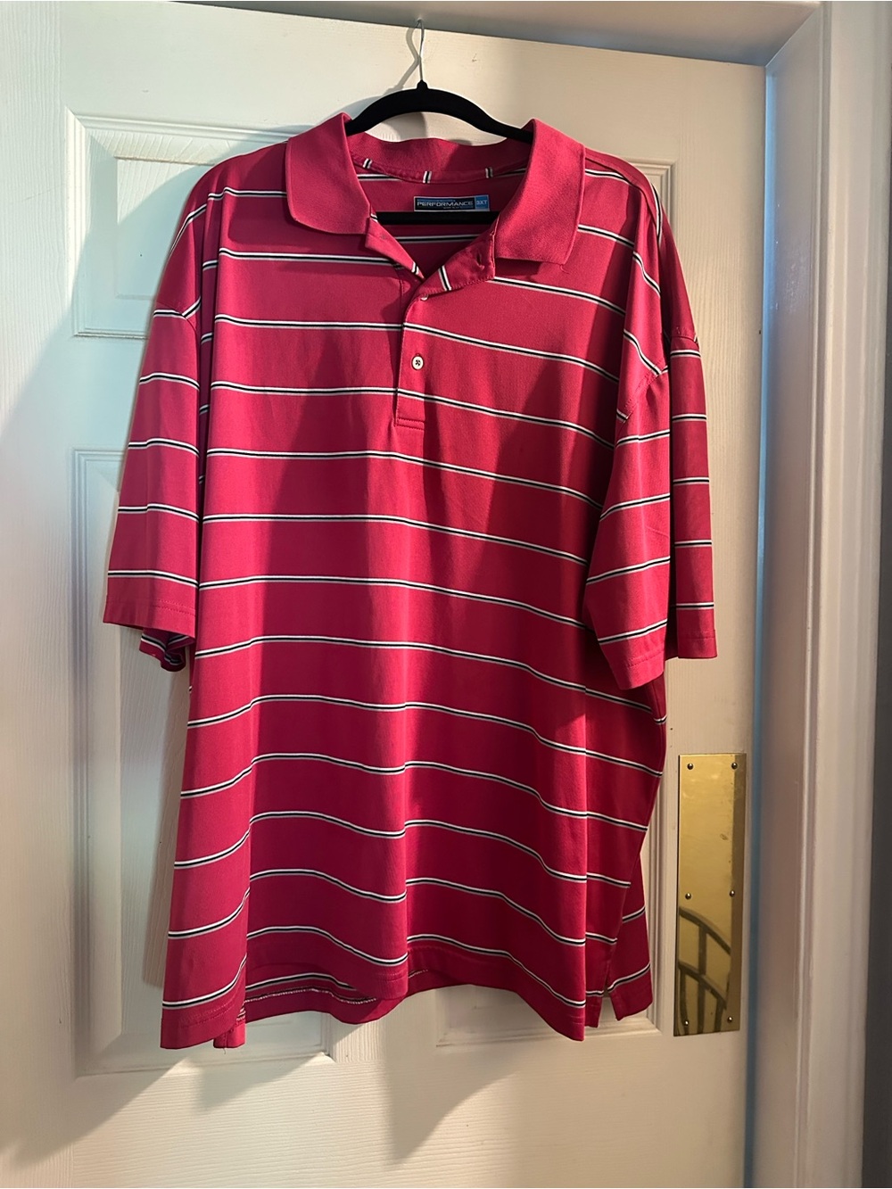 Roundtree & Yorke Mens Pink Stripe Polo